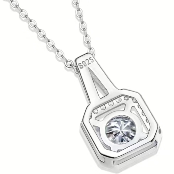 1ct Certified GENUINE MOISSANITE DIAMOND 18KGP/925 silver Necklace - Picture 7 of 16